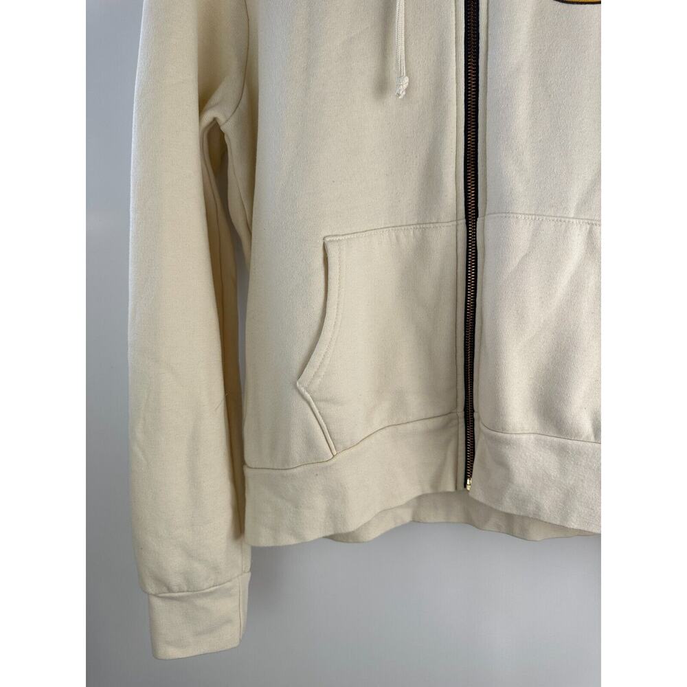 Aviator Nation Smiley Face Full Zip Hoodie Jacket Cream Long Sleeve Size Large - Picture 13 of 15
